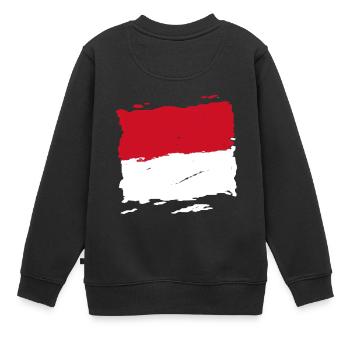Drapeau Monaco - drapeau de Monaco - drapeau - Sweat Premium enfant bio - noir - Dos - AI Model Kid Female (0cm)