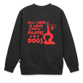 L'amour des chiens et du yoga Tshirt Design - Sweat Premium enfant bio - noir - Dos - AI Model Kid Female (0cm)
