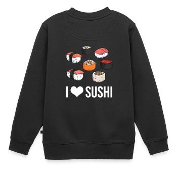 Sushi J'aime les sushis Cuisine asiatique Fast Food - Sweat Premium enfant bio - noir - Dos - AI Model Kid Female (0cm)