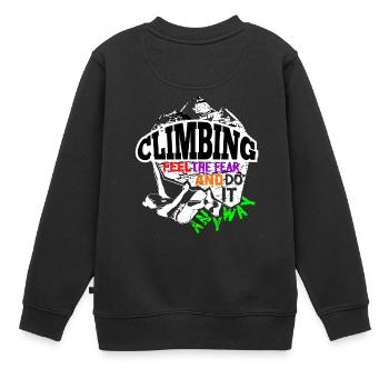 Klettern Inspiration - Kinder Premium Organic Sweatshirt - Schwarz - Hinten - AI Model Kid Female (0cm)