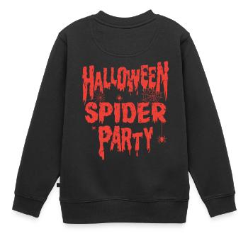 HALLOWEEN SPIDER PARTY - Kinder Premium Organic Sweatshirt - Schwarz - Hinten - AI Model Kid Female (0cm)