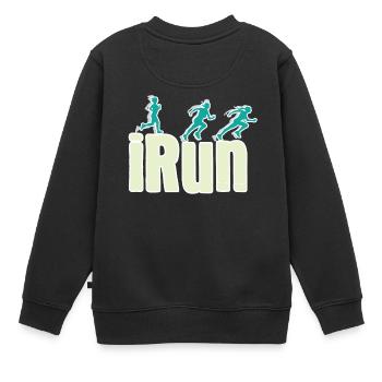 iRun coureur coureur coureur de sport sportif cadeau - Sweat Premium enfant bio - noir - Dos - AI Model Kid Female (0cm)