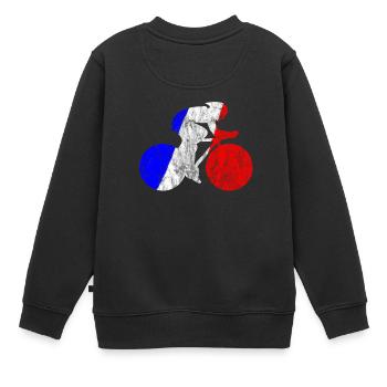 Radsport Radrennen Frankreich Fahne Radrennfahrer - Kinder Premium Organic Sweatshirt - Schwarz - Hinten - AI Model Kid Female (0cm)