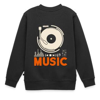 Music Music Schallplattenspieler DJ Geschenk - Kinder Premium Organic Sweatshirt - Schwarz - Hinten - AI Model Kid Female (0cm)