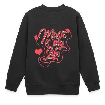 La musique est ma vie cadeau Summer Beach Music - Sweat Premium enfant bio - noir - Dos - AI Model Kid Female (0cm)