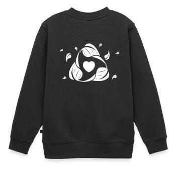 Recycler le coeur durable laisse I cadeau - Sweat Premium enfant bio - noir - Dos - AI Model Kid Female (0cm)