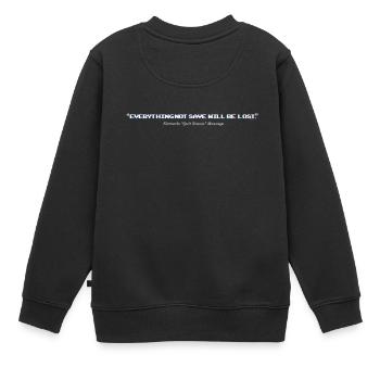 Retro Bildschirm Nachricht - Kinder Premium Organic Sweatshirt - Schwarz - Hinten - AI Model Kid Female (0cm)