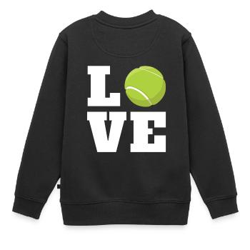 Tennis Tennisball Tennisplatz Geschenk - Kinder Premium Organic Sweatshirt - Schwarz - Hinten - AI Model Kid Female (0cm)