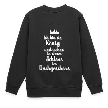 Logement cadeau premier appartement colocation retrait Bude - Sweat Premium enfant bio - noir - Dos - AI Model Kid Female (0cm)