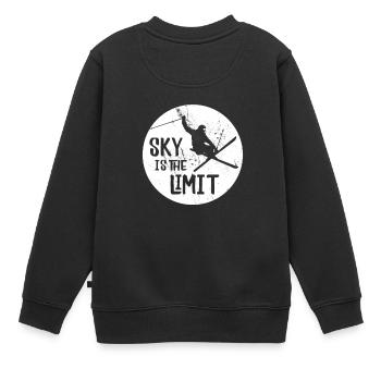 Skispringer Sky is the Limit vintage - Kinder Premium Organic Sweatshirt - Schwarz - Hinten - AI Model Kid Female (0cm)