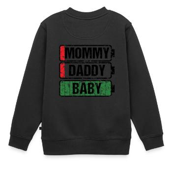 Der Akku von frisch gebackenen Eltern - Kinder Premium Organic Sweatshirt - Schwarz - Hinten - AI Model Kid Female (0cm)
