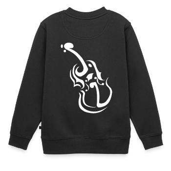 Violin Clipart Notes - Kinder Premium Organic Sweatshirt - Schwarz - Hinten - AI Model Kid Female (0cm)