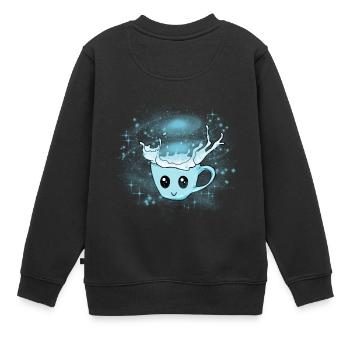 Milchstraße Milch Tasse Universum - Kinder Premium Organic Sweatshirt - Schwarz - Hinten - AI Model Kid Female (0cm)