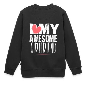 Mignon, j'aime mes copains copine génial - Sweat Premium enfant bio - noir - Dos - AI Model Kid Female (0cm)