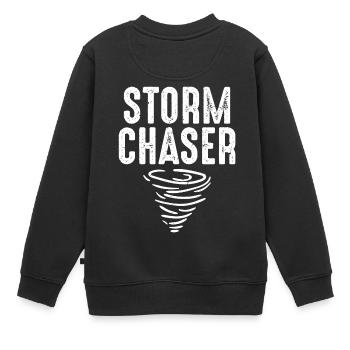 Netter Sturmjäger Unwetter-Tornado besessen - Kinder Premium Organic Sweatshirt - Schwarz - Hinten - AI Model Kid Female (0cm)