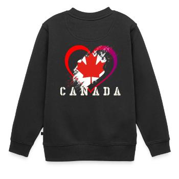 J'aime le canada - Sweat Premium enfant bio - noir - Dos - AI Model Kid Female (0cm)