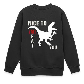 schön dich zu essen raptor - Kinder Premium Organic Sweatshirt - Schwarz - Hinten - AI Model Kid Female (0cm)