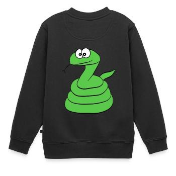 Serpent - Sweat Premium enfant bio - noir - Dos - AI Model Kid Female (0cm)