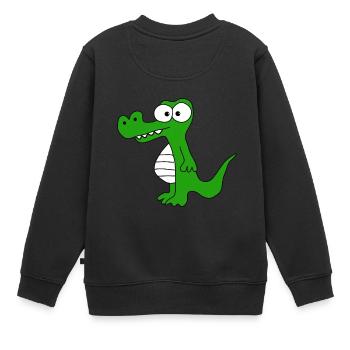 Crocodile - Sweat Premium enfant bio - noir - Dos - AI Model Kid Female (0cm)