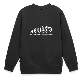 Evolution der Cheerleader, perfektes Geschenk - Kinder Premium Organic Sweatshirt - Schwarz - Hinten - AI Model Kid Female (0cm)