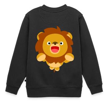 Hallo! Niedlich Trickfilm Löwe -Cheerful Madness!! - Kinder Premium Organic Sweatshirt - Schwarz - Hinten - AI Model Kid Female (0cm)