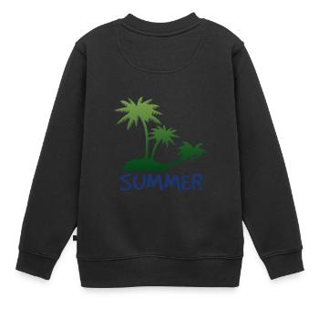 Summer ... Summer - Kids Premium Organic Sweatshirt - black - Back - AI Model Kid Female (0cm)
