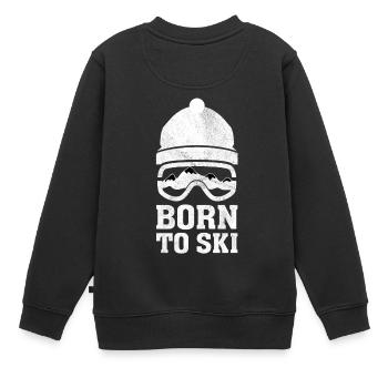 Born to Ski - Kinder Premium Organic Sweatshirt - Schwarz - Hinten - AI Model Kid Female (0cm)
