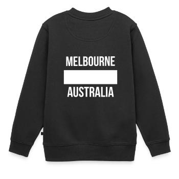 Melbourne Australien Souvenir - Kinder Premium Organic Sweatshirt - Schwarz - Hinten - AI Model Kid Female (0cm)