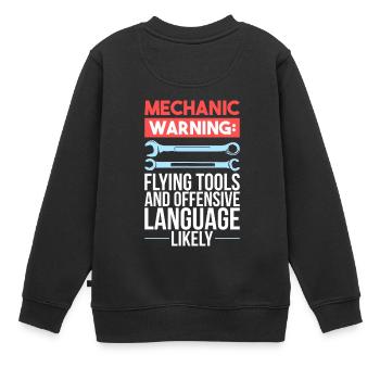 Mechaniker - Kinder Premium Organic Sweatshirt - Schwarz - Hinten - AI Model Kid Female (0cm)