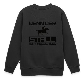 Lustiges Pferde Geschenk Reiter Stall Ponyhof Pony - Kinder Premium Organic Sweatshirt - Schwarz - Hinten - AI Model Kid Female (0cm)