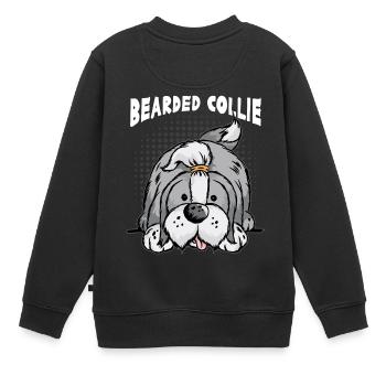 BEARDED COLLIE Border Collie Rough Collies Sheltie - Kinder Premium Organic Sweatshirt - Schwarz - Hinten - AI Model Kid Female (0cm)