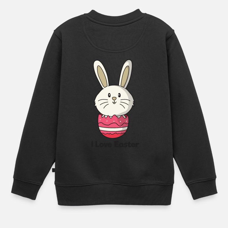 I Love Easter Osterhase Pâques Lapin de Pâques Lapin lapin - Sweat Premium enfant bio - noir