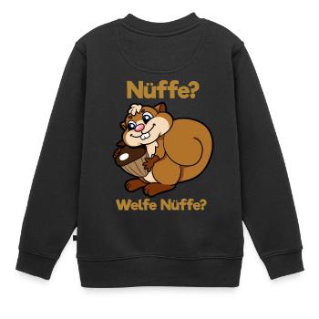 Eichhörnchen Nüsse Haselnuss Nuß Nüße Welfe Nüffe - Kinder Premium Organic Sweatshirt - Schwarz - Hinten - AI Model Kid Female (0cm)