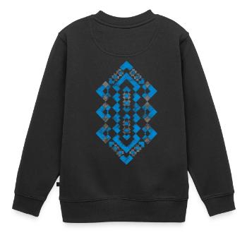 Navajo-geometrische Stammes- Muster-Erde tonte Stammes- - Kinder Premium Organic Sweatshirt - Schwarz - Hinten - AI Model Kid Female (0cm)