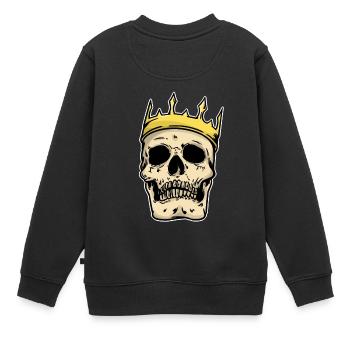 King Skull Fantasy Horror Gothic Dark King Dark - Sweat Premium enfant bio - noir - Dos - AI Model Kid Female (0cm)