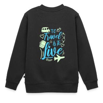 Reisen - Kinder Premium Organic Sweatshirt - Schwarz - Hinten - AI Model Kid Female (0cm)