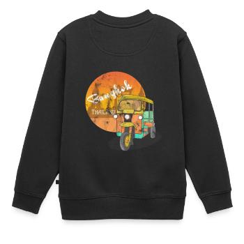 Bangkok Tuk Tuk Taxi Reise Tourismus Geschenk - Kinder Premium Organic Sweatshirt - Schwarz - Hinten - AI Model Kid Female (0cm)