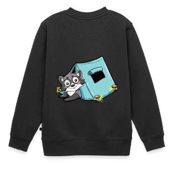 campendes putois Camper Camping Tente Nature - Sweat Premium enfant bio - noir - Dos - AI Model Kid Female (0cm)