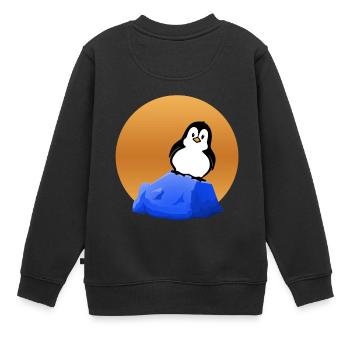 Pinguin auf dem Eisberg - Penguin on the - Kinder Premium Organic Sweatshirt - Schwarz - Hinten - AI Model Kid Female (0cm)