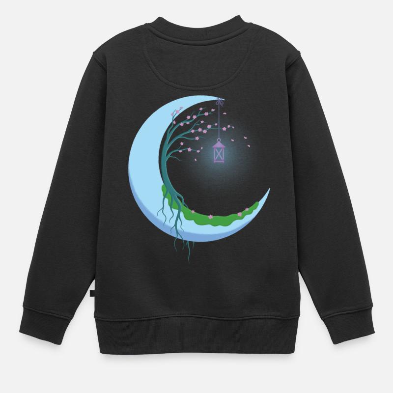 lune - Sweat Premium enfant bio - noir