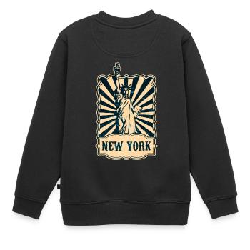 New York Statue de la Liberté - Sweat Premium enfant bio - noir - Dos - AI Model Kid Female (0cm)