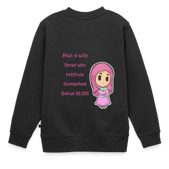 Koran Sure Vers Allah Gott Islam Moslem Geschenk - Kinder Premium Organic Sweatshirt - Schwarz - Hinten - AI Model Kid Female (0cm)