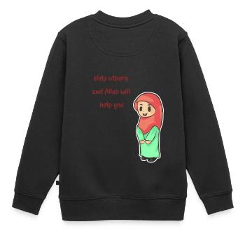 Koran Sure Vers Allah Gott Islam Moslem Geschenk - Kinder Premium Organic Sweatshirt - Schwarz - Hinten - AI Model Kid Female (0cm)