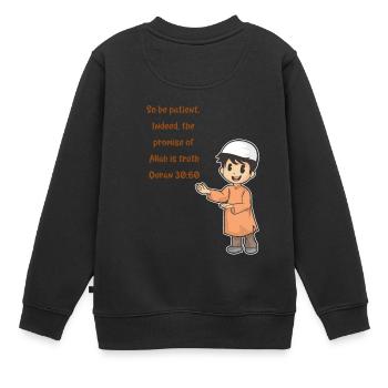 Koran Sure Vers Allah Gott Islam Moslem Geschenk - Kinder Premium Organic Sweatshirt - Schwarz - Hinten - AI Model Kid Female (0cm)