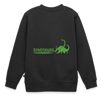 Dinosaurs in green - Dinosaurier in grün - Kinder Premium Organic Sweatshirt - Schwarz - Hinten - AI Model Kid Female (0cm)