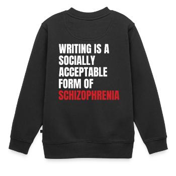 Sensibilisation à la schizophrénie TShirt Design Writing - Sweat Premium enfant bio - noir - Dos - AI Model Kid Female (0cm)