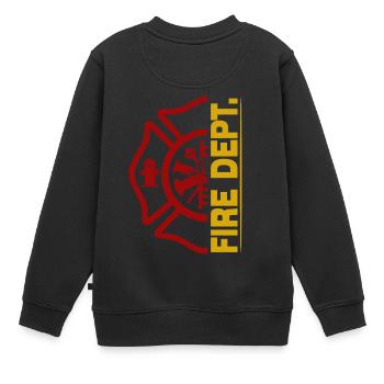 Service d'incendie - Service d'incendie - Sweat Premium enfant bio - noir - Dos - AI Model Kid Female (0cm)
