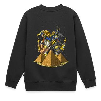 Mythologie der alten Pyramiden der ägyptischen Götter von Anubis Ra - Kinder Premium Organic Sweatshirt - Schwarz - Hinten - AI Model Kid Female (0cm)