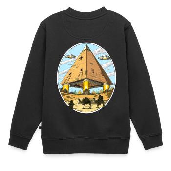 Ausländer-Raum Anunnaki UFO der ägyptischen Pyramiden - Kinder Premium Organic Sweatshirt - Schwarz - Hinten - AI Model Kid Female (0cm)