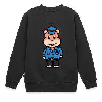 Polizei Hamster Polizist Beruf Kinder Kind Cop Job - Kinder Premium Organic Sweatshirt - Schwarz - Hinten - AI Model Kid Female (0cm)